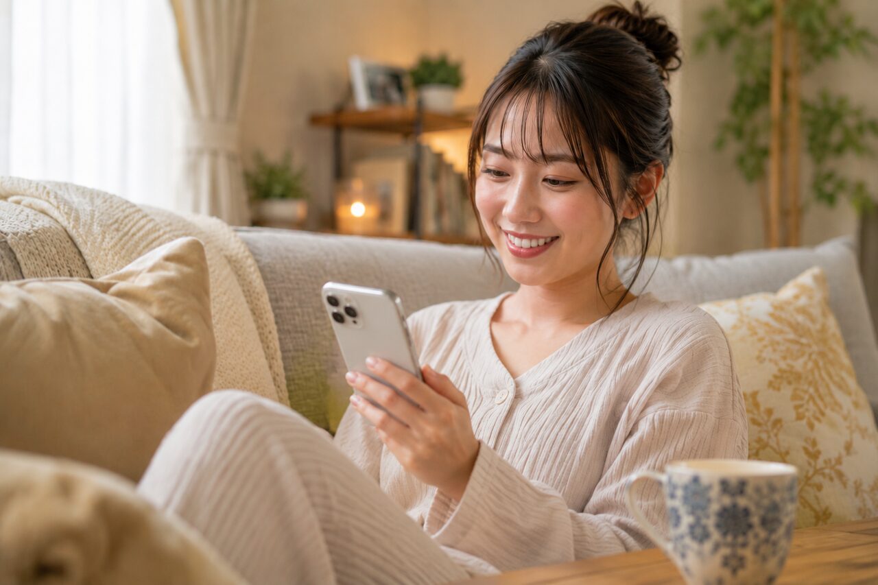KunyTalk AIを使う女性